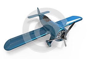 Propeller plane isolated on white. 3D render