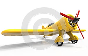Propeller plane isolated on white. 3D render