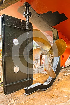 Propeller and rudder ship