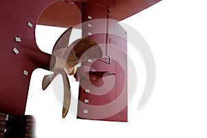 Propeller and Rudder Stern Cargo ship