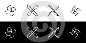 Propeller type icon set.