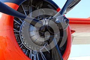 The propeller of a world war II airplane