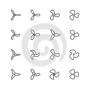 Propellers line icons photo