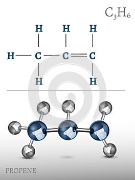 Propene Molecule vector