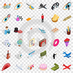 Propensity icons set, isometric style