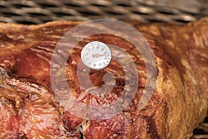 Proper Internal Temperature of the Cooked Whole Hog