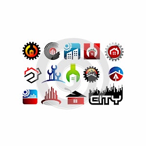 Properties, apartment, house, home, real estate, logo, architecture symbol rise building icon vector design.