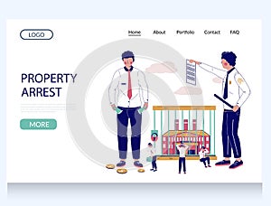 Property arrest vector website landing page template