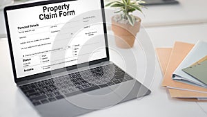 Property Claim Form Payslip Purchase Order Concept