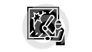 property damage crime glyph icon animation