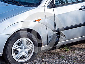 Property damage vandalism on the car mirror