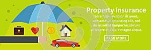 Property insurance banner horizontal concept
