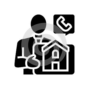 property landlord glyph icon vector illustration