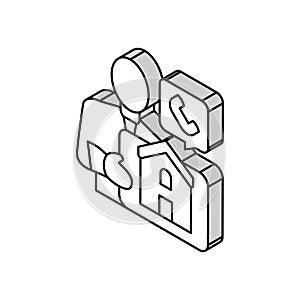 property landlord isometric icon vector illustration