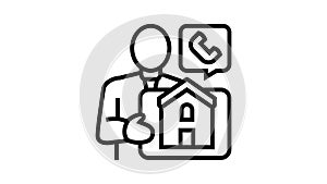 property landlord line icon animation