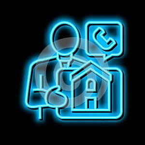 property landlord neon glow icon illustration