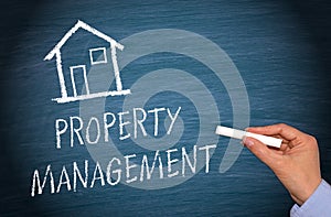 Property Management - female hand writing text