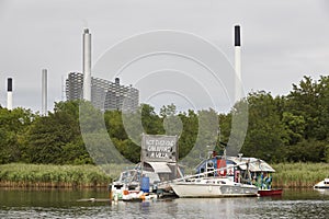 Property speculation. Boat houses in Copenhague canals. Affordable residential