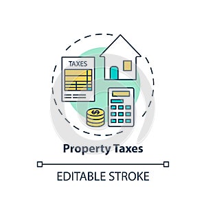 Property taxes concept icon