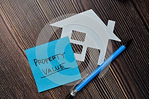 Property Value write on sticky notes isolated on office desk photo