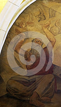 Prophet Ezekiel, fresco in the church of St. Mark in Zagreb, Croatia