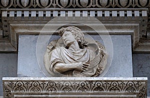 Prophet Malachi, relief on the portal of the Cathedral of Saint Lawrence in Lugano