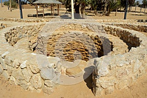 Prophet Moses Springs, Water wells and palms in Sinai Peninsula, Ras Sidr, Egypt, The Springs of Moses are a group of hot springs