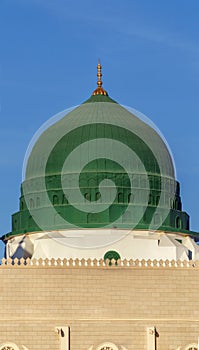 Prophet`s tomb is under the green dome. photo