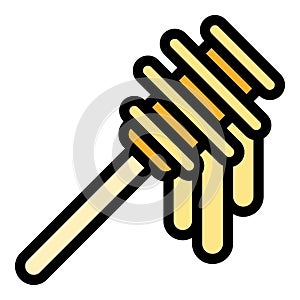 Propolis honey spoon icon vector flat