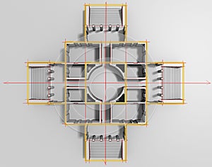 Proportion scheme of Italian Villa