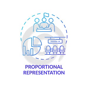 Proportional representation blue gradient concept icon