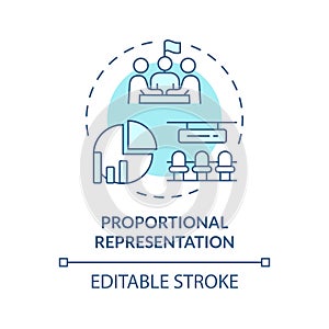 Proportional representation soft blue concept icon