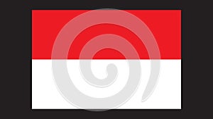 Proportional Size Indonesian Flag Isolated In Black