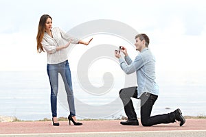 Proposal rejection when a man asks in marriage to a woman photo