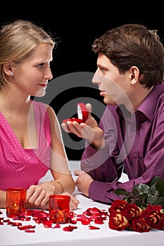 Proposal in restaurant