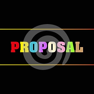 proposal word block on black