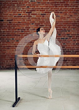 Propper ballet technique. full length photo