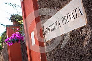 Proprieta Privata, Italian Private Property Sign photo