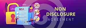 Nondisclosure agreement concept banner header