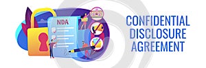 Nondisclosure agreement concept banner header