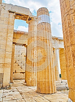 Propylaea, the ancient gateway to the Athenian Acropolis. Athens, Greece.