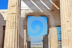 Propylaea is the monumental gateway to the Acropolis