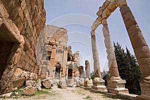 The Propylaeae. The ruins of the Roman city of Heliopolis or Baalbek in the Beqaa Valley. Baalbek, Lebanon