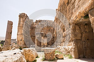 The Propylaeae. The ruins of the Roman city of Heliopolis or Baalbek in the Beqaa Valley. Baalbek, Lebanon
