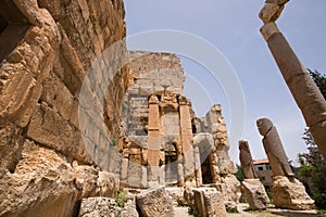 The Propylaeae. The ruins of the Roman city of Heliopolis or Baalbek in the Beqaa Valley. Baalbek, Lebanon