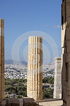 Propylaia, monumental ceremonial gateway to the Acropolis of Athens, Greece