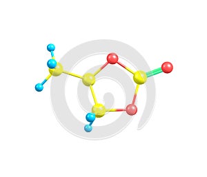 Propylene carbonate molecule isolated on white