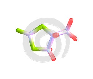 Propylene carbonate molecule isolated on white