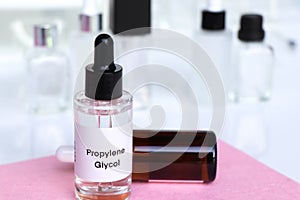 propylene glycol in a bottle, chemical ingredient in beauty product