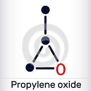 Propylene oxide molecule. Skeletal chemical formula